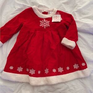 Hanna Andersson Red Snowflake Dress with White Trim